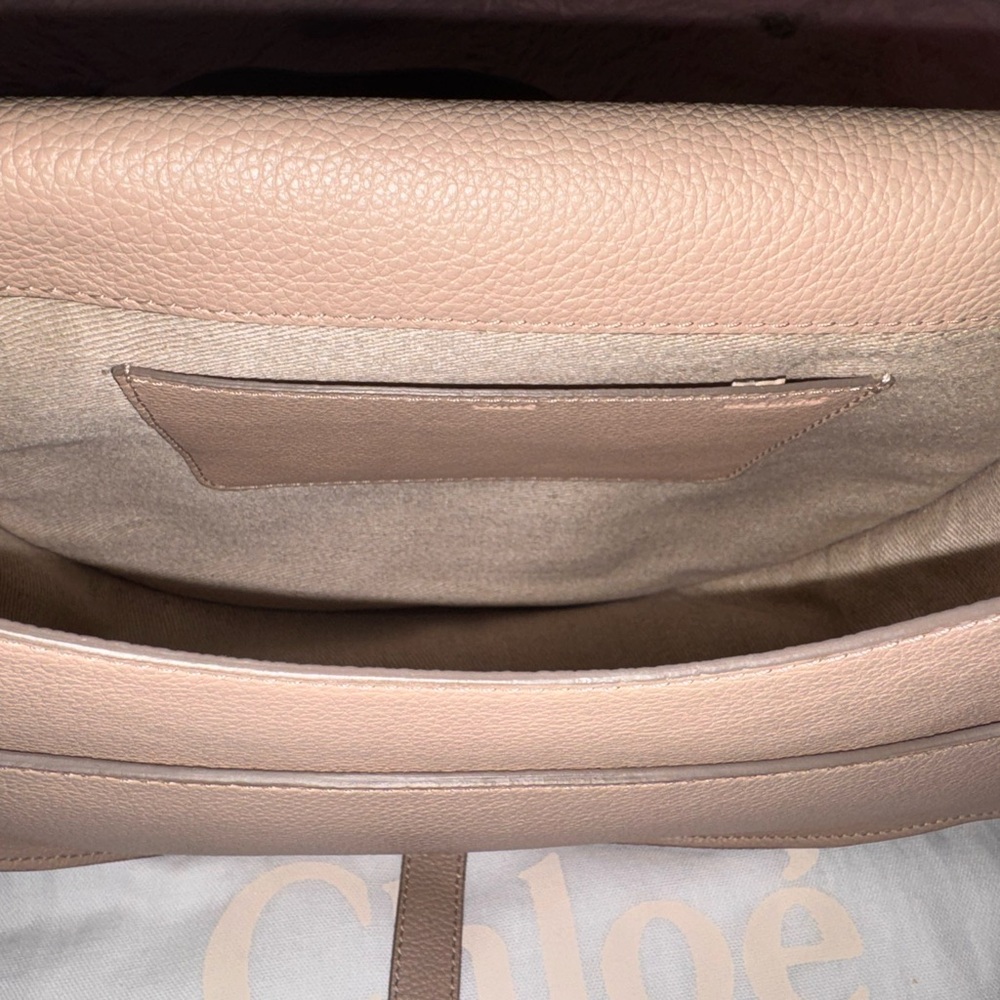 Chloé Marcie Leather Crossbody Beige Medium - Picture 9 of 13